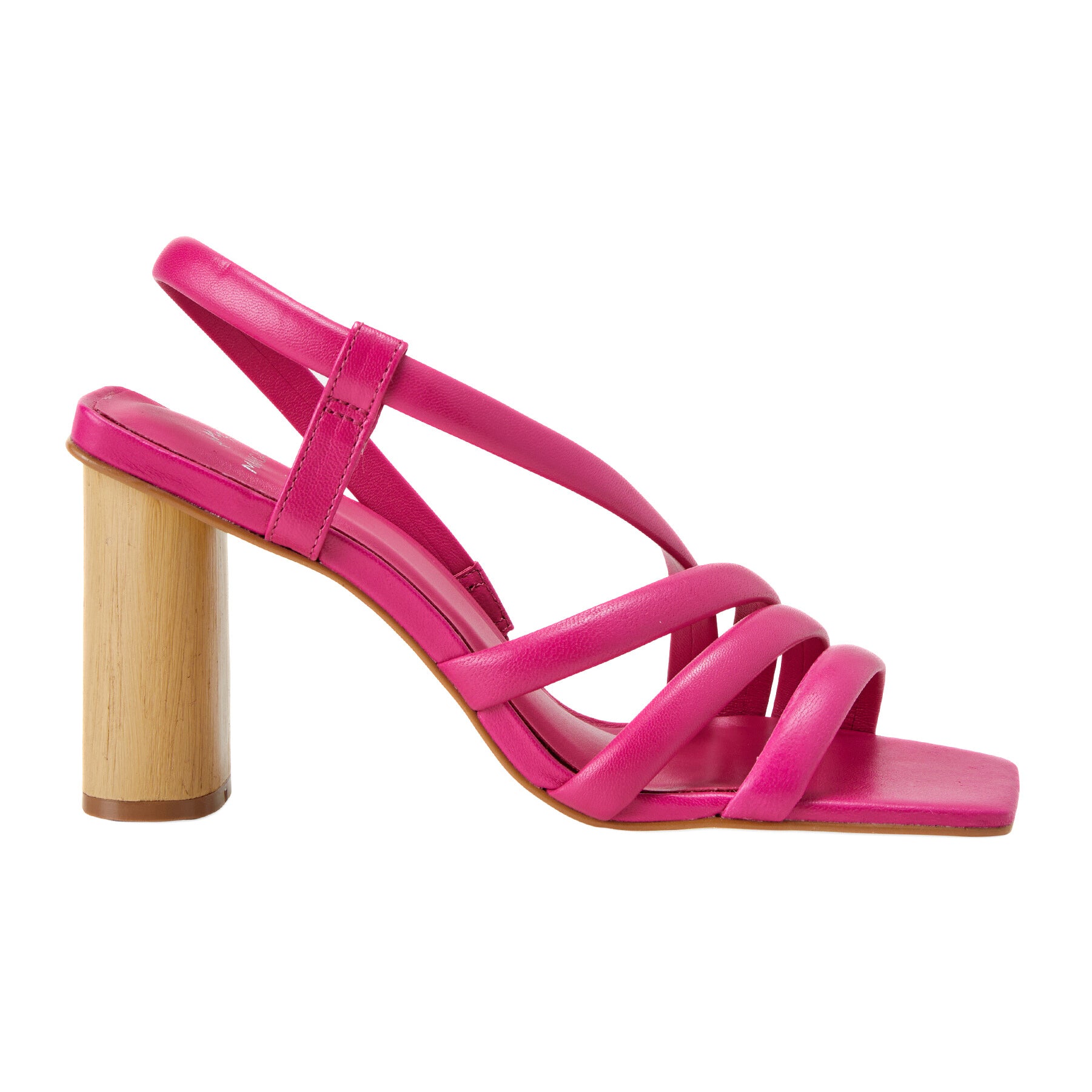 Pink Calf Leather Sandals Cedro – Women’s 8 cm Cylindrical Block Heel