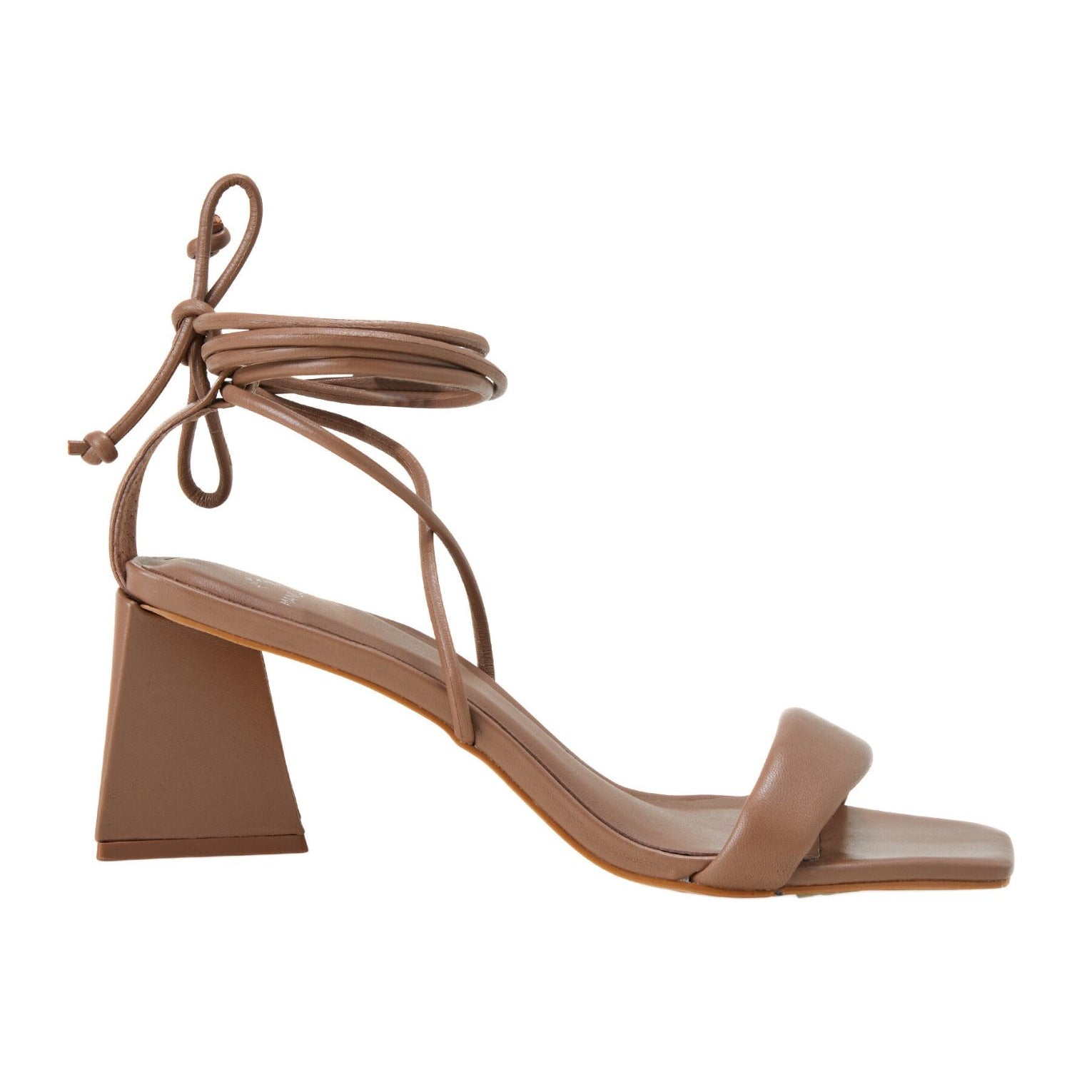 Brown Calf Leather Sandals Caúna – Women’s Strappy 6.5 cm Block Heel Wrap Design