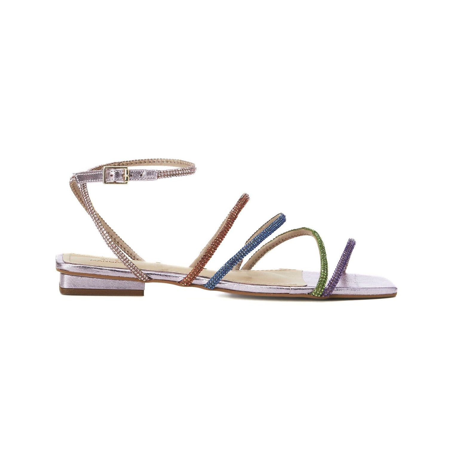 Elegant Mangará Arçá summer straps sandals for women. Leather open-toe sandals with sparkly crystal embellishments. Perfect for beach weddings, festivals & casual wear.