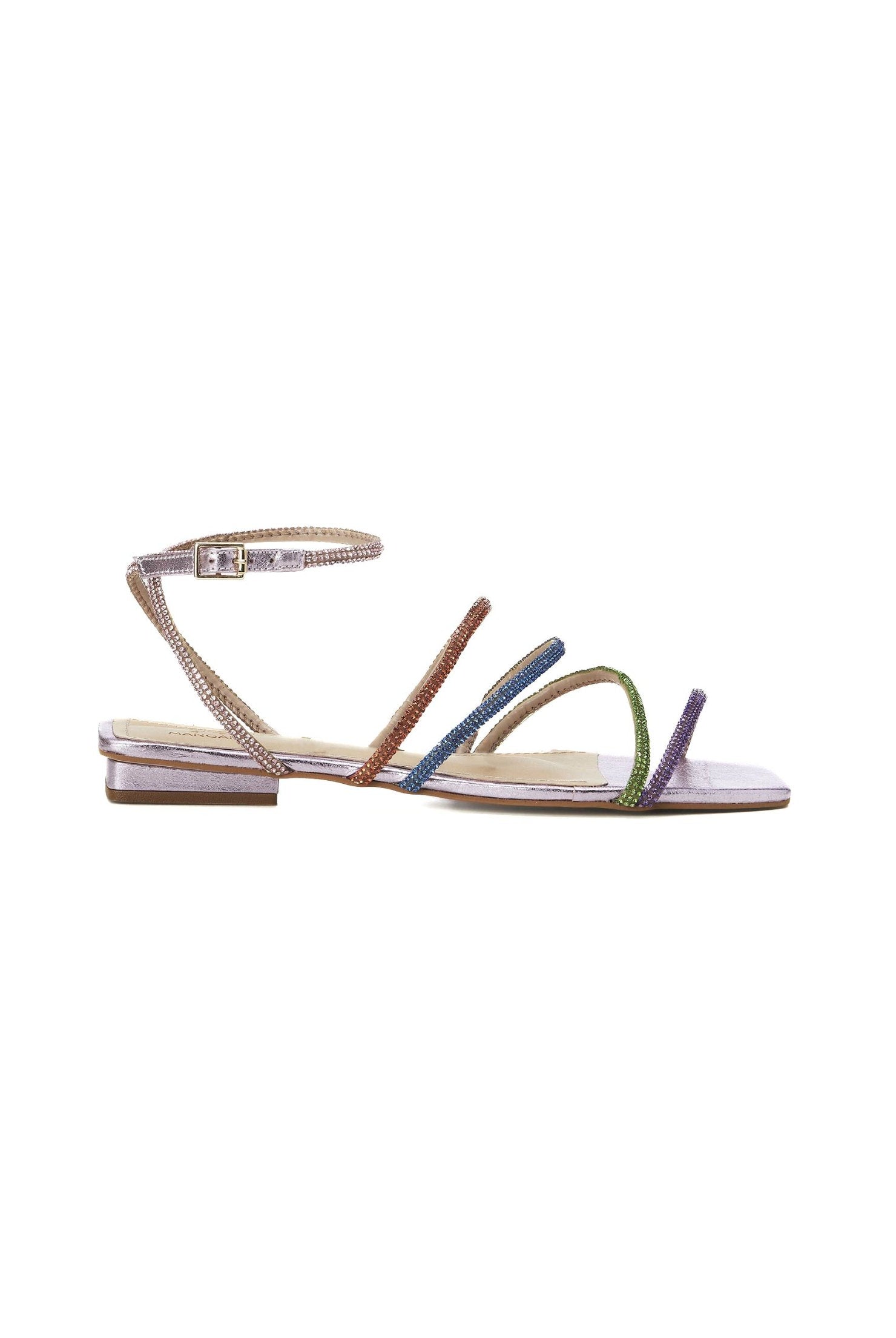 Elegant Mangará Arçá summer straps sandals for women. Leather open-toe sandals with sparkly crystal embellishments. Perfect for beach weddings, festivals & casual wear.