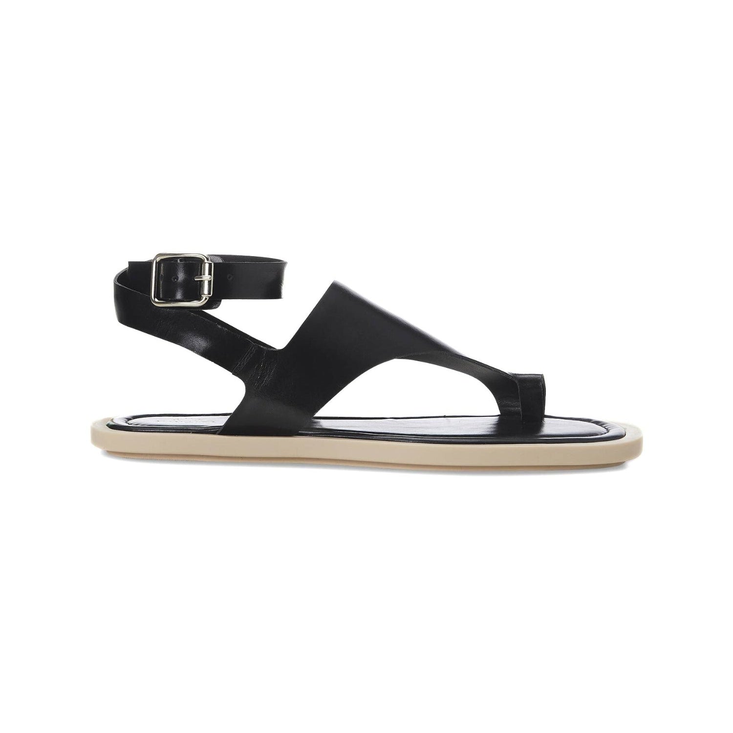 White Leather Toe-Ring Sandals – Handmade Women’s Flat Sandals