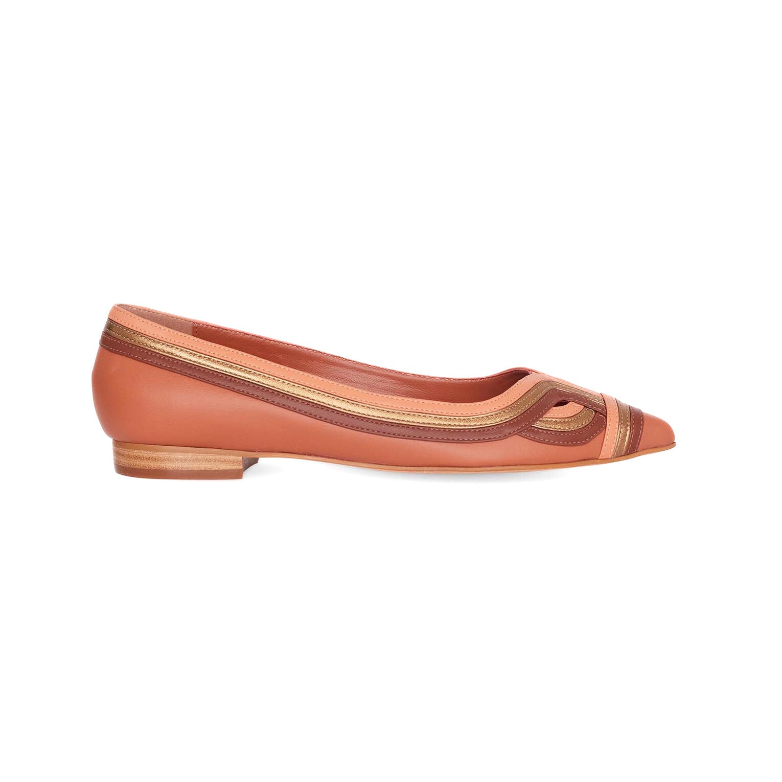 Premium Leather Ballerinas – Women’s Flat Shoes with Layered Detail