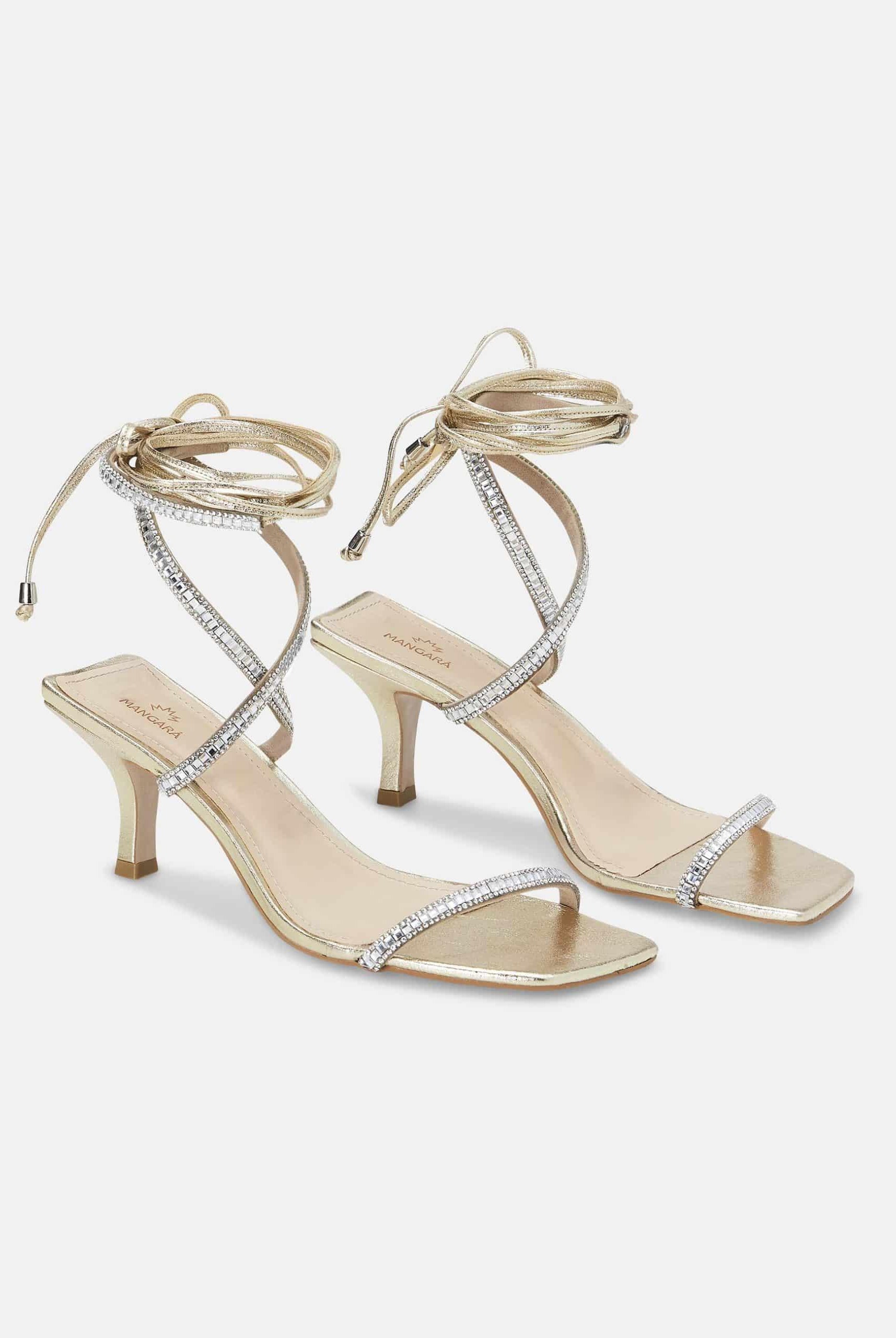 Mangará Aroeira Women's Sandales - 8cm Heel - crystal embellished straps