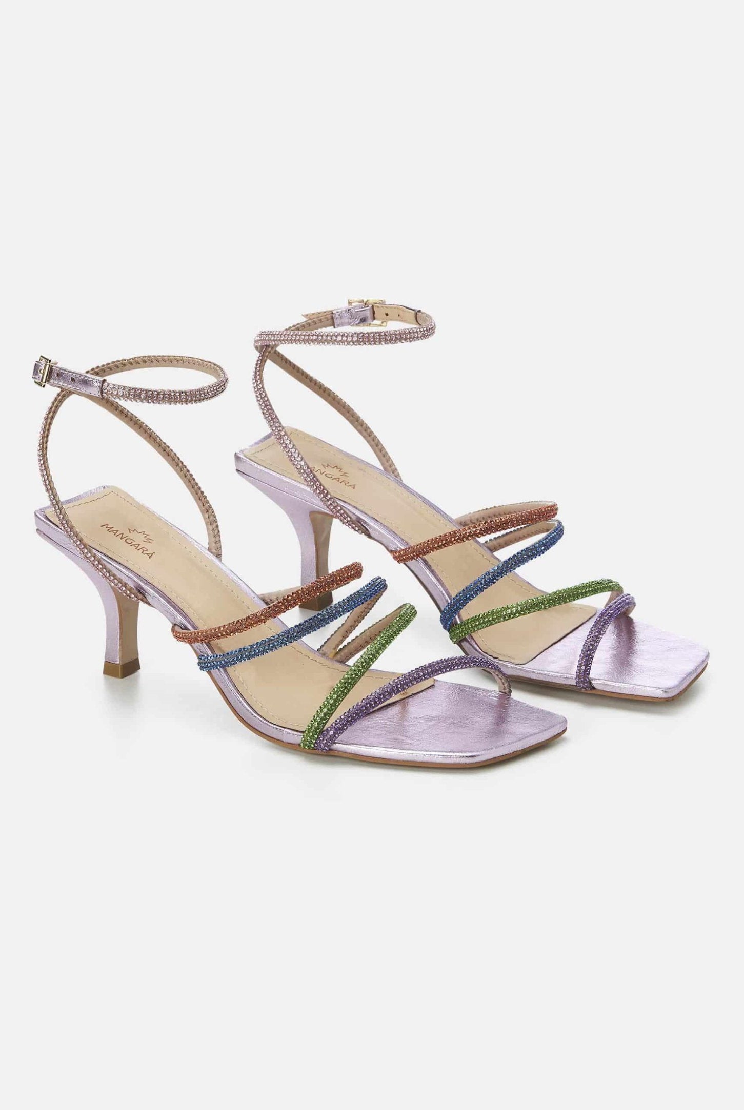 Mangará Arçá Women's Sandales - 8cm Heel - crystal-embellished straps - Colourful