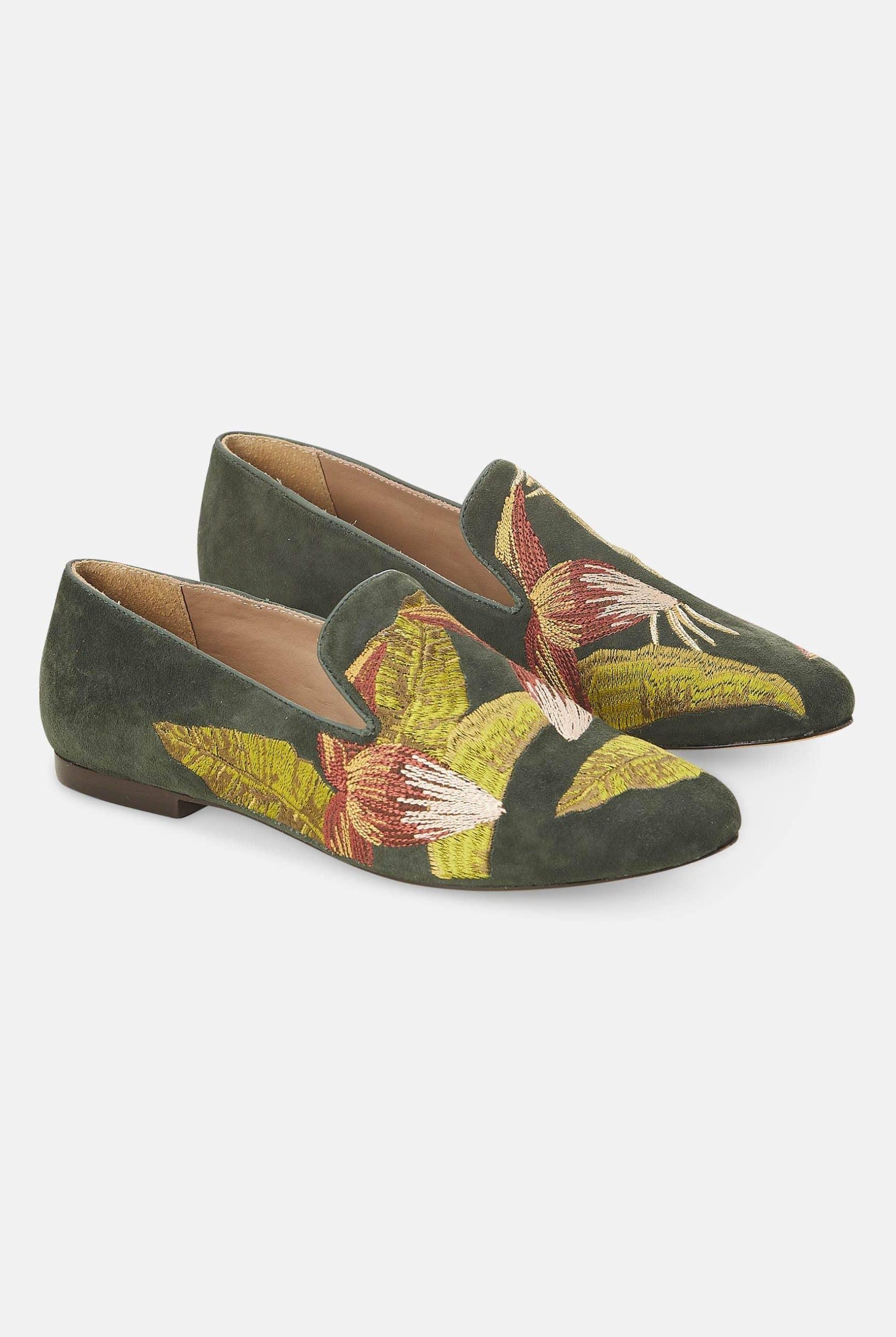 Mangará Canela Women's Loafers - Leather - Handmade - Embroidery