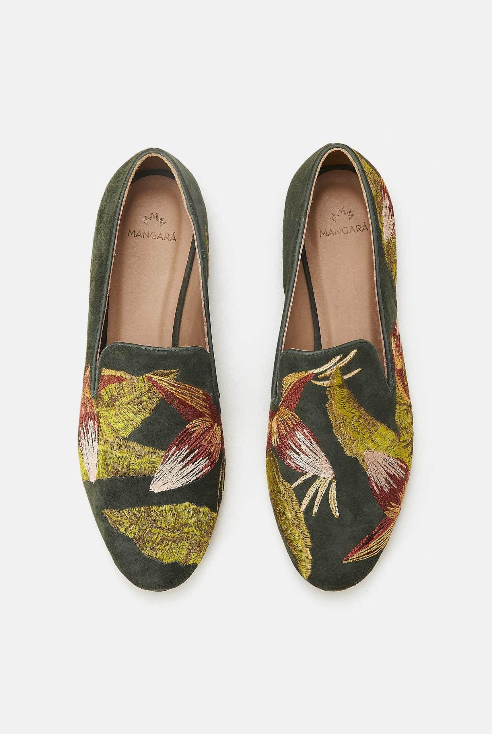 Mangará Canela Women's Loafers - Leather - Handmade - Embroidery
