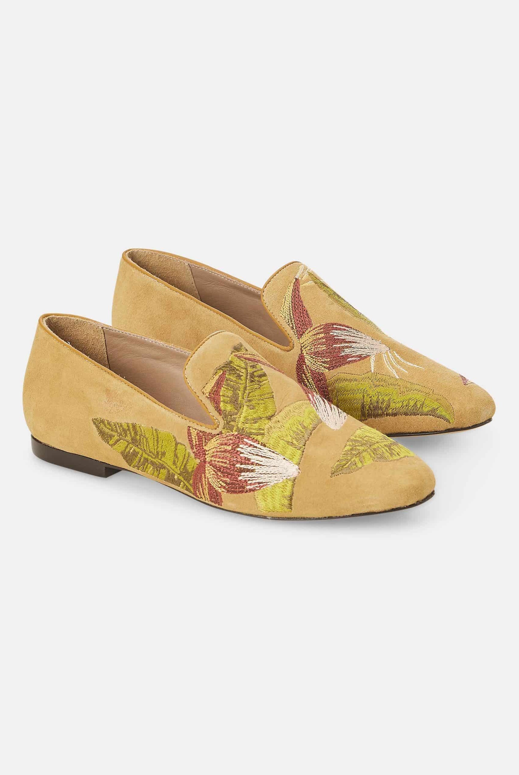 Mangará Canela Women's Loafers - Leather - Handmade - Embroidery