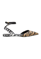 Mangará Atelier Animal Print Calf Leather Flat Sandals – Front View – SKU 222A065240