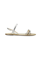 Mangará Atelier Albizia Gold Leather Flat Sandals – Front View – SKU 222G01BM37