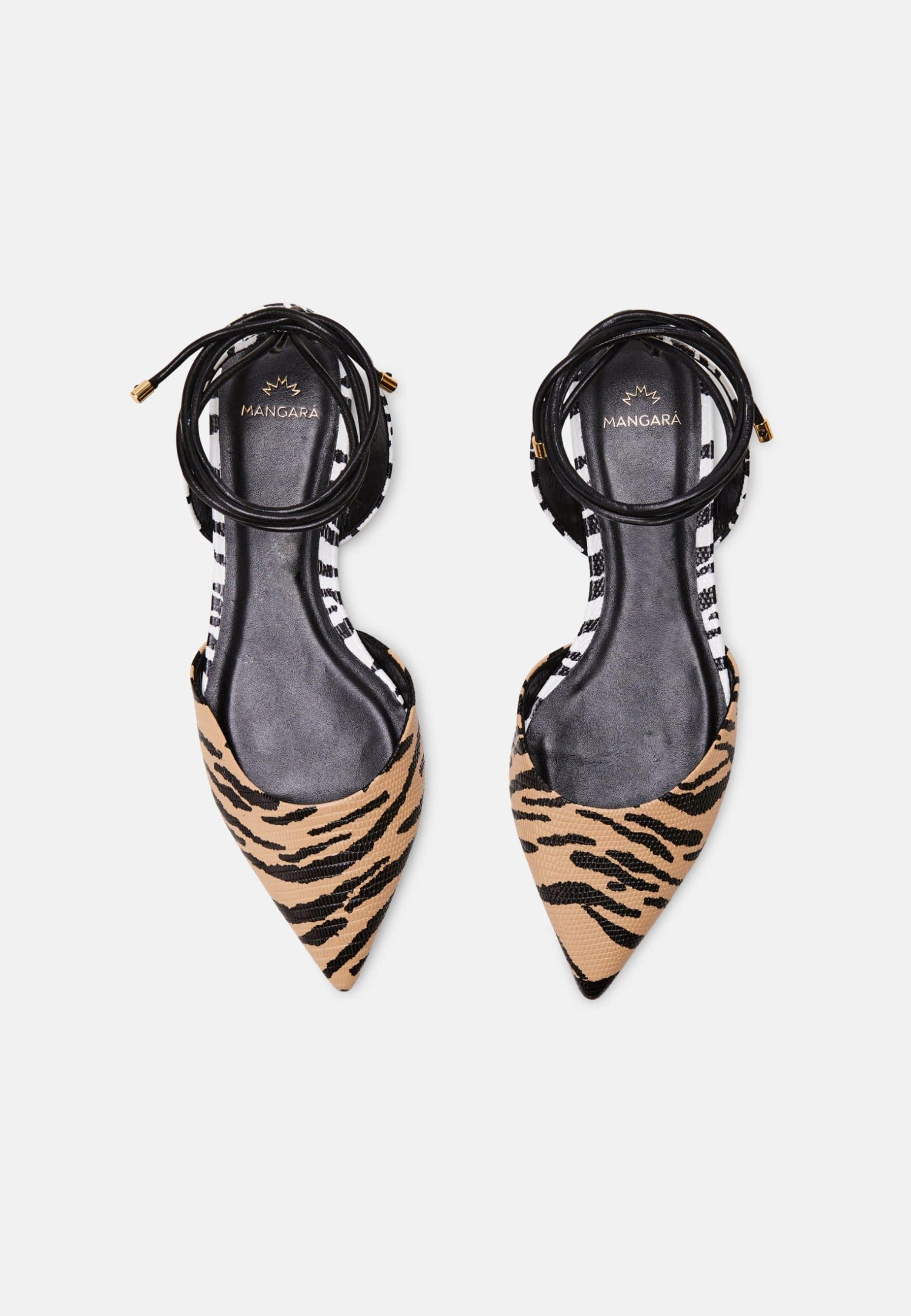 Mangará Atelier Animal Print Calf Leather Flat Sandals – Side View – SKU 222A065240